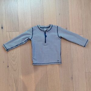 Navy Striped Kids Rashguard